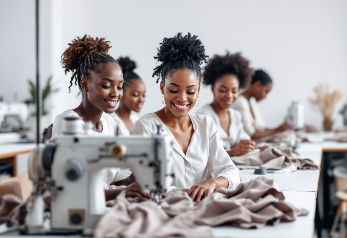 image of sewing class in session