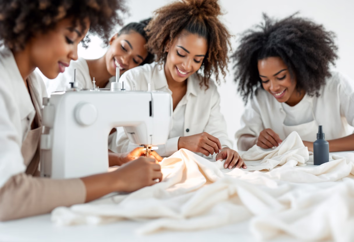 image of sewing class in session