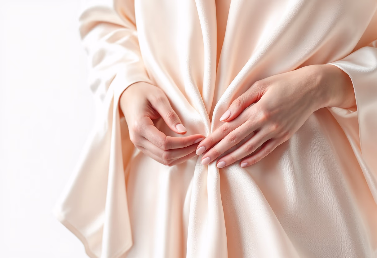 image of clothes being carefully handled